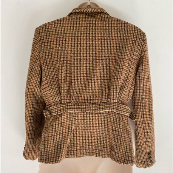 Lauren Ralph Lauren Lady Brown Plaid, Blazer 100%Wool 10P - Picture 5 of 10